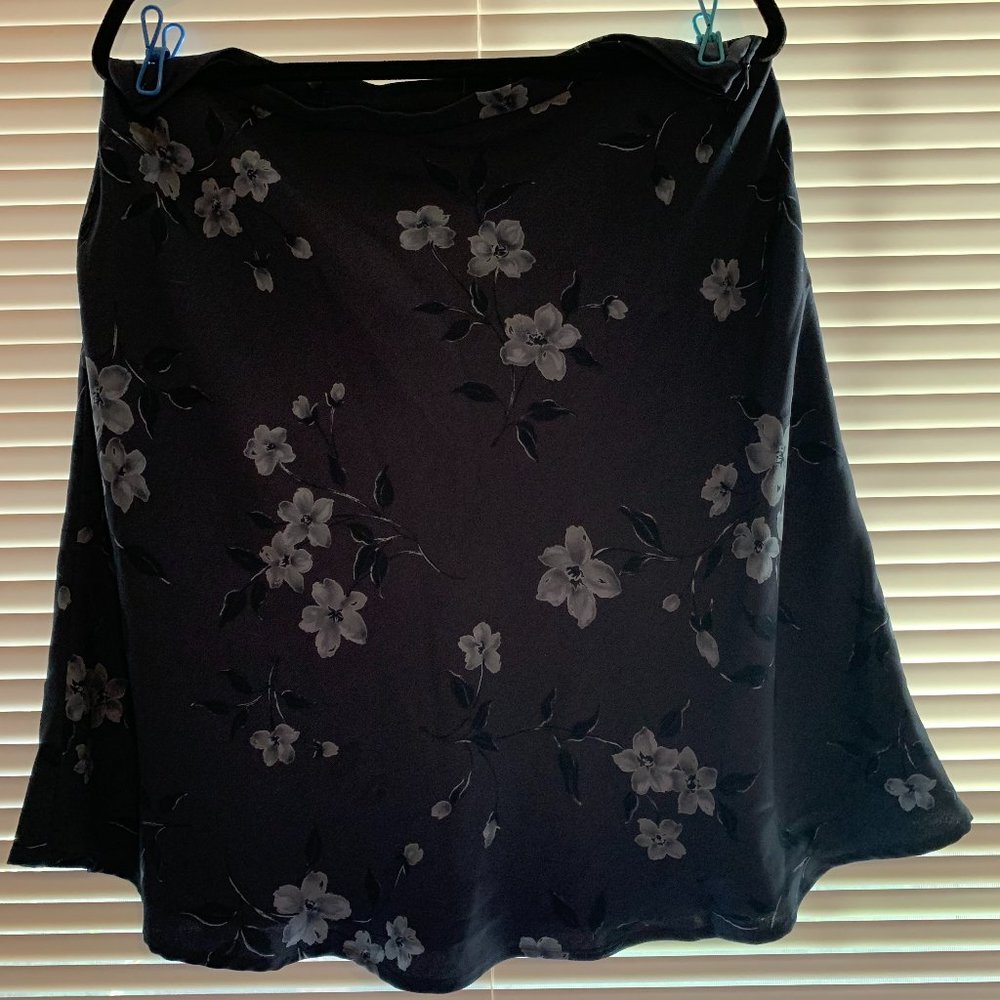 Navy Floral Skirt